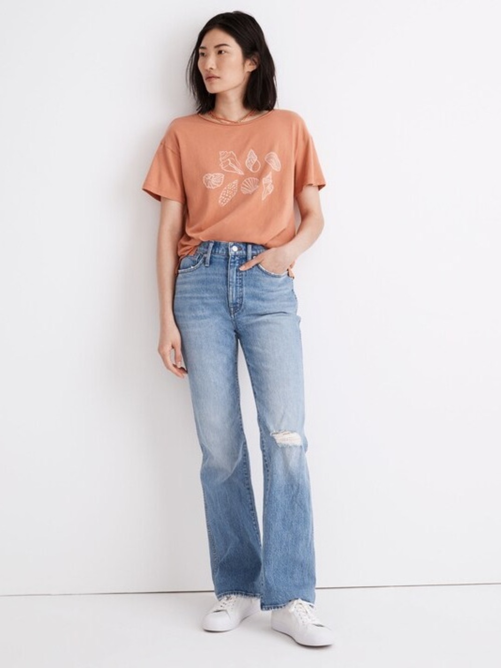 Madewell High-Rise Bootcut Jeans in Firth Wash: Knee-Rip Edition NWOT